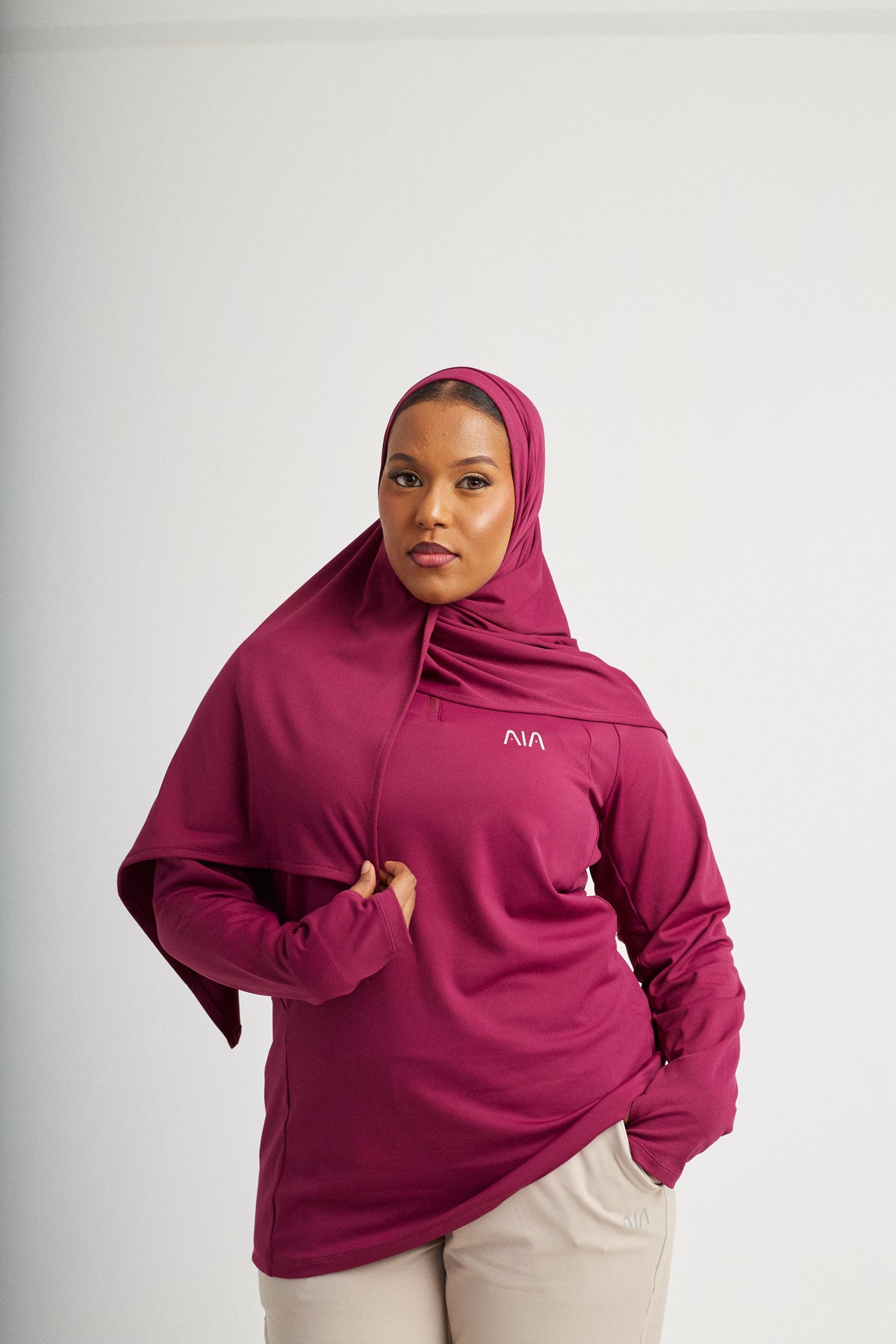 AIA Pulse Zip Top — Magenta